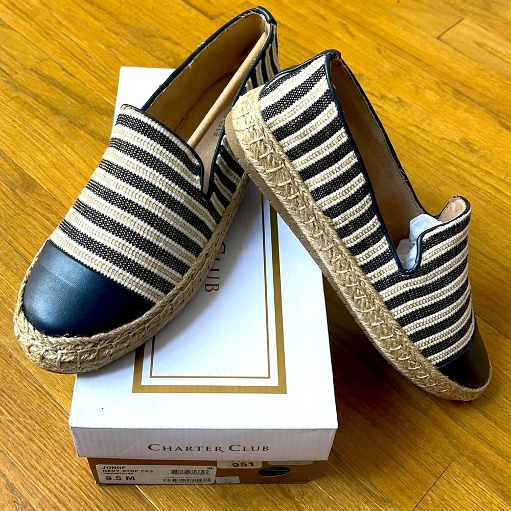 NWT CHARTER CLUB ESPADRILLES 9 1/2 | Comfortable | Soft insole | Dark Navy